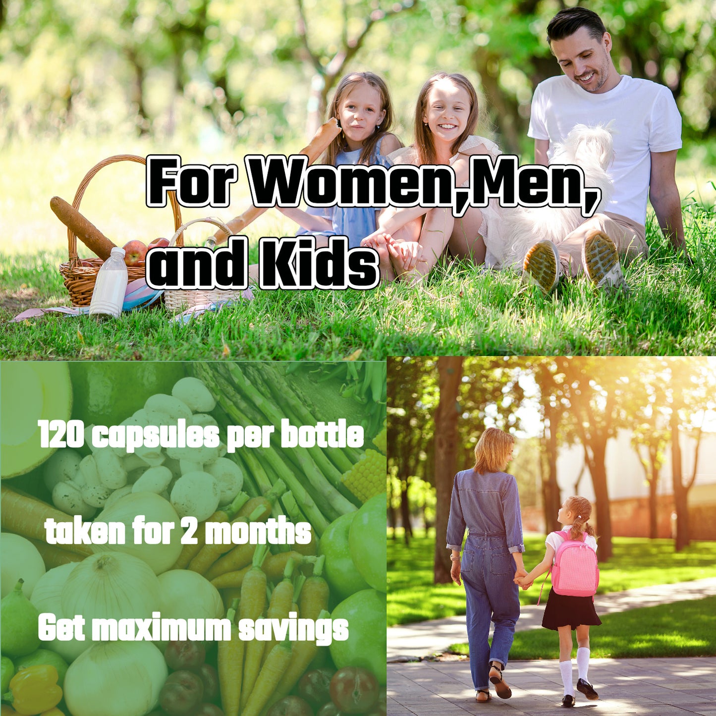 Aegabe Super Green Nutritions, Made from 36 Superfood Ingredients,2 Months Supply Per Bottle, Improves constipation, Gut & Digestive Health, Provides Multivitamins & Minerals,120 capsule