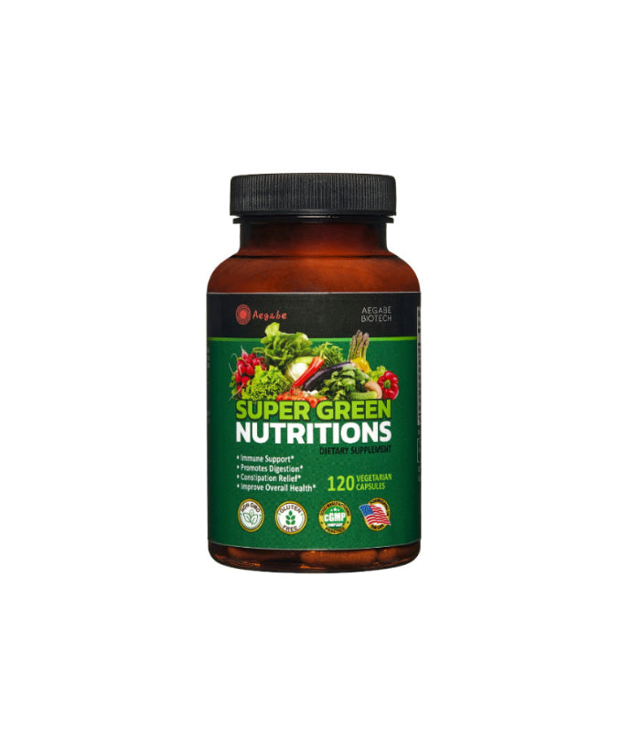 Aegabe Super Green Nutritions, Made from 36 Superfood Ingredients,2 Months Supply Per Bottle, Improves constipation, Gut & Digestive Health, Provides Multivitamins & Minerals,120 capsule