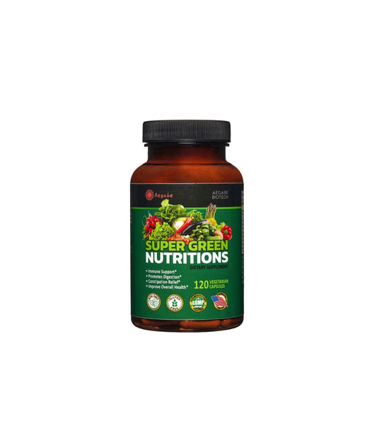 Super Green Nutritions, Made from 36 Superfood Ingredients,2 Months Supply Per Bottle, Improves constipation, Gut & Digestive Health, Provides Multivitamins & Minerals,120 capsule