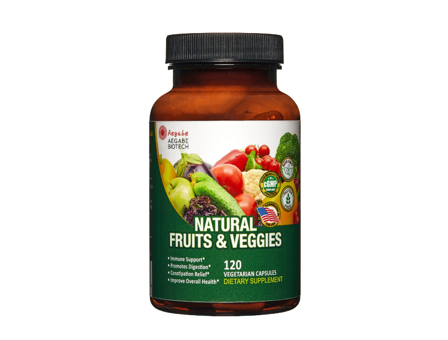 Aegabe Natural Fruits & Veggies，Fruits and Veggies Supplement，Help Improve constipate, Gut & Digestive Health,(120 capsule)